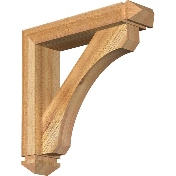 Ekena Millwork Legacy Arts and Crafts Rough Sawn Bracket w/ Offset Brace, Western Red Cedar, 4"W x 16"D x 16"H BKT0402X16X16LEC03RWR - main